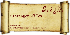 Slezinger Éva névjegykártya