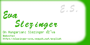 eva slezinger business card